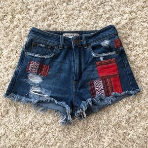 PacSun Bullhead distressed highwaisted boho shorts